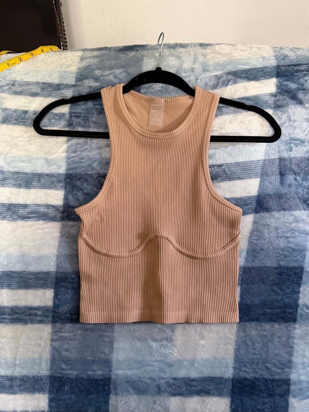 Dynamic Ribbed Sculpt Tank Top - Tan One Size